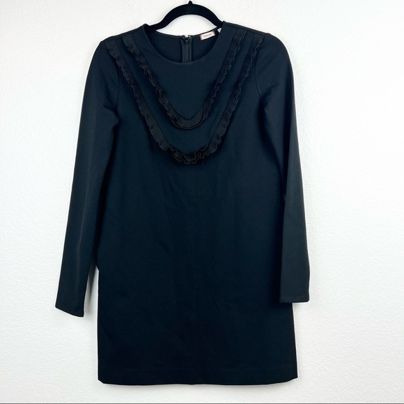 ARITZIA Sunday Best Eliza Long Sleeve Ponte Dress with Ruffles, Black, Size XS - Picture 3 of 10